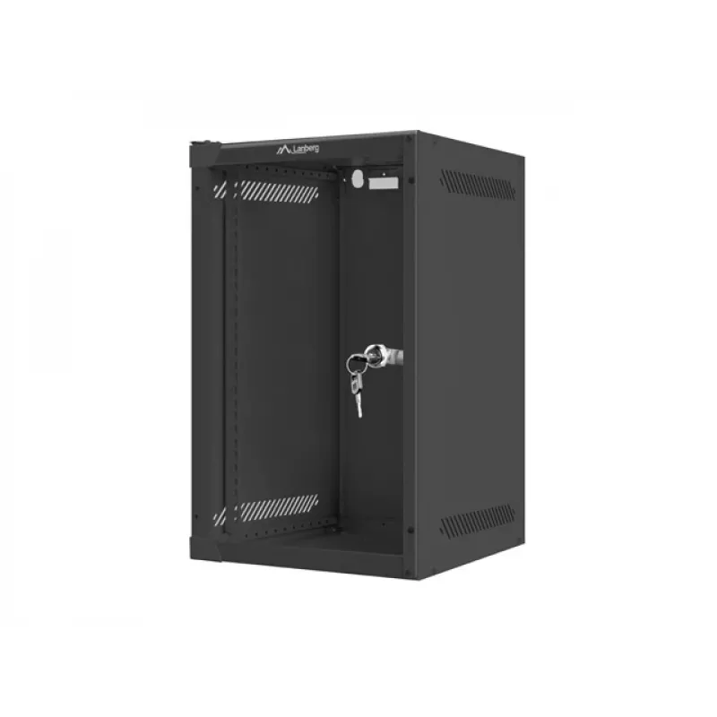 Seinale kinnitatav riiul LANBERG WF10-2309-10B 9U, 469×280×310 mm, 10-tolline sügavus, must, IP20