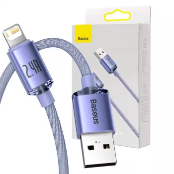 Baseus Crystal Shine kaabel USB-Lightning, 2,4A, 2m (lilla)