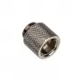 Bitspower Adapter G1/4 tolli AG kuni G1/4 tolli IG - 15 mm, must läikiv