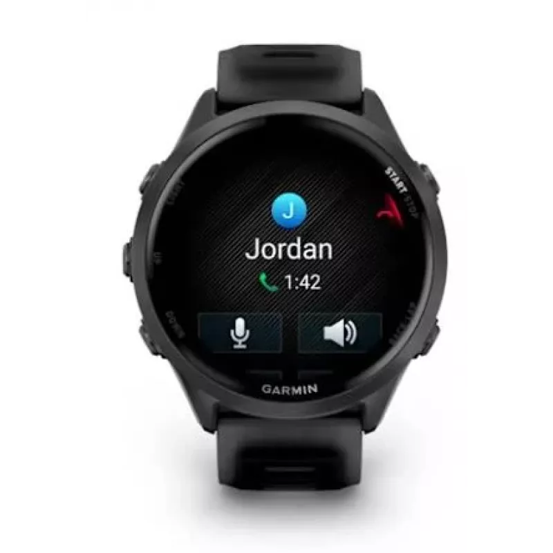 Nutikell GARMIN Forerunner 570 — 47 mm, hall alumiiniumkorpus, poolläbipaistev must silikoonrihm