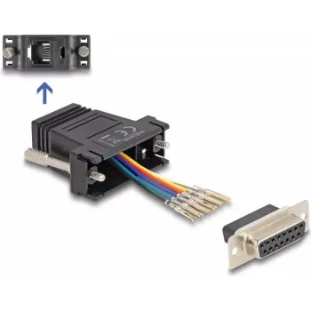 Gender changer adapter DELOCK 67087 — D-Sub 15 (HD) female to RJ12 must