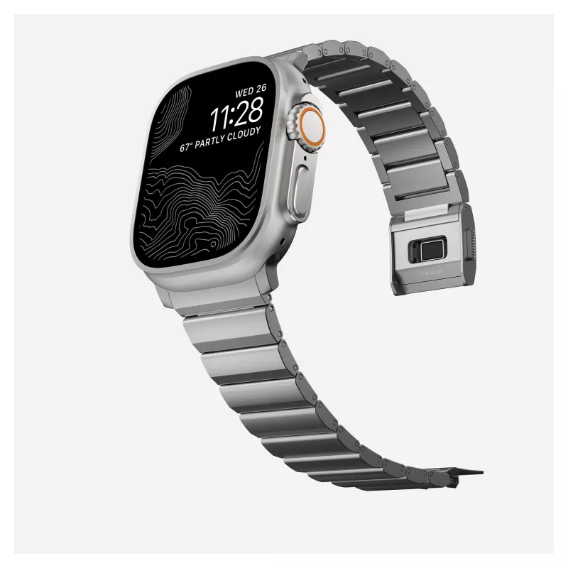 NOMAD Titanium Band for Apple Watch 46mm/49mm Hõbedane