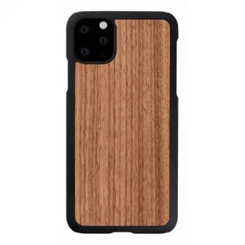 man and wood nutitelefoni ümbris iPhone 11 Pro Max jaoks — must pähkel, puidust seljaosa, kaitsev raam