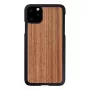 man and wood nutitelefoni ümbris iPhone 11 Pro Max jaoks — must pähkel, puidust seljaosa, kaitsev raam
