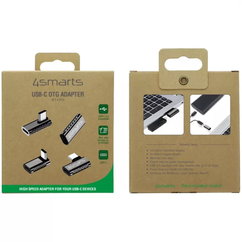 Kaabliühenduse adapter 4smarts 540464 USB-C USB-C-le hõbedane
