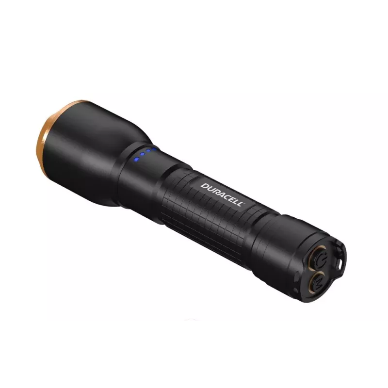 Taskulamp Duracell DF2500R — must, käeshoitav laetav taskulamp