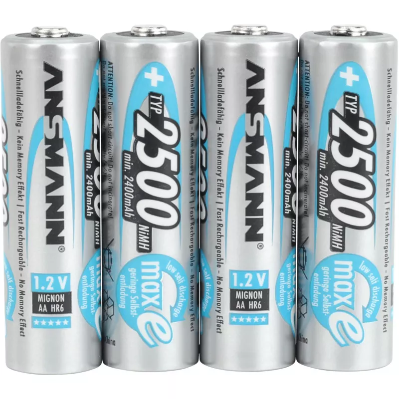 AA aku Ansmann 2500mAh maxE plus nikkel-metallhüdriid NiMH