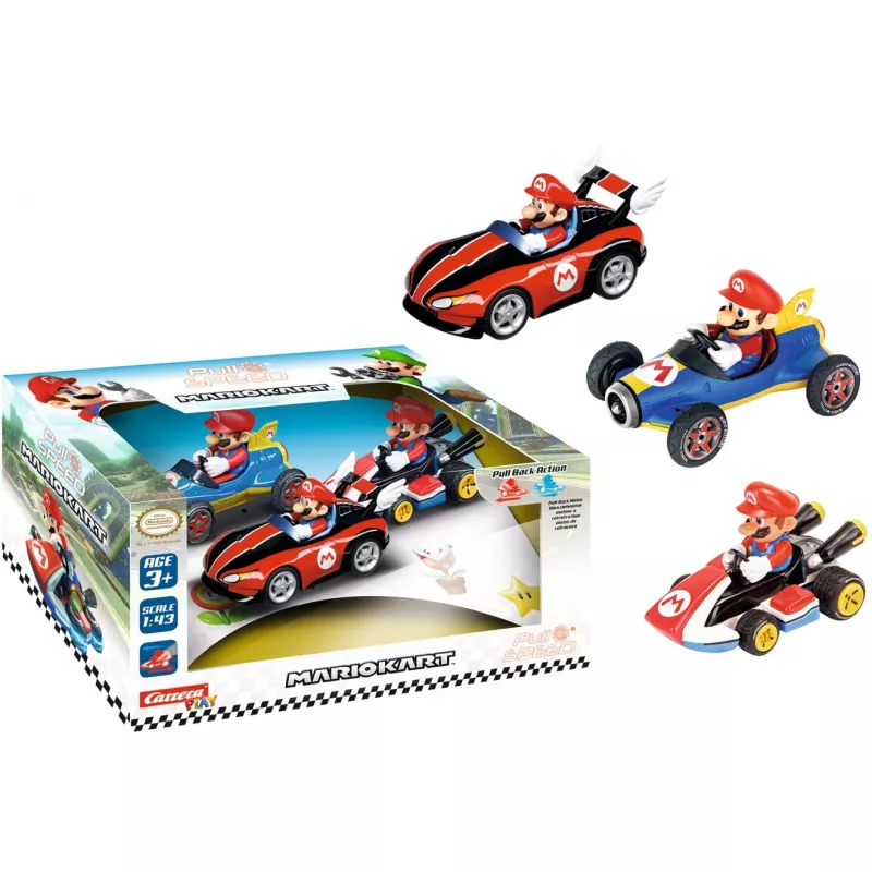 Sõidukite komplekt Mario Kart 3pack pull&speed