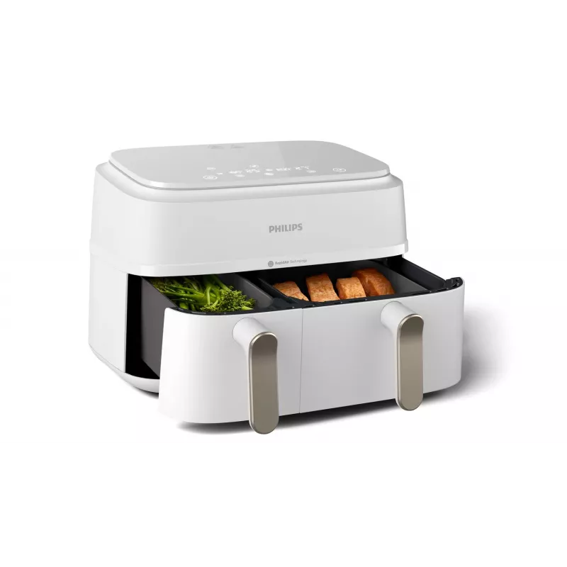Philips 3000 seeria NA353/10 fritüür Topelt 9 L Eraldiseisev 2750 W Kuumaõhufritüür Hõbedane, Valge