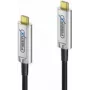USB-kaabel FiberX FX-I600-010 10m USB 3.2 Gen 1 USB C Must Hõbedane
