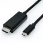 Videoühenduskaabli adapter ROLINE 11.04.5841 USB USB-C HDMI-le 2 m must