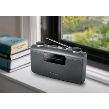 Kaasaskantav raadio Muse M-058 R — AM/FM, pööratav helitugevus, patarei või vahelduvvool (230 V, 50 Hz), must/hall