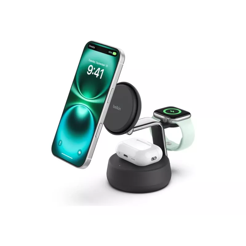 Siselaadija Belkin UltraCharge Pro 25W Qi2 3in1 Magnetlaadija Söevärv