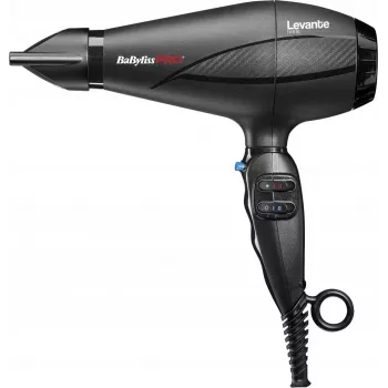 Föön BaByliss PRO Levante 2100 W, vahelduvvoolumootor, ioontehnoloogiaga, 2 kuumust/2 kiirust, must
