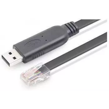 Konsoolikaabel - USB A - RJ45 - Must
