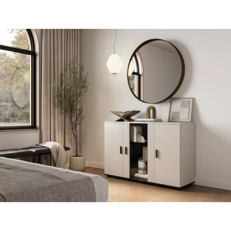 Kummut Cama Meble SOHO 120×41×80 cm – kašmiirvärvi esiküljed, must raam