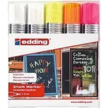Kriidimarker Edding 4090 Meislitera Oranž Roosa Valge Kollane 5 tk
