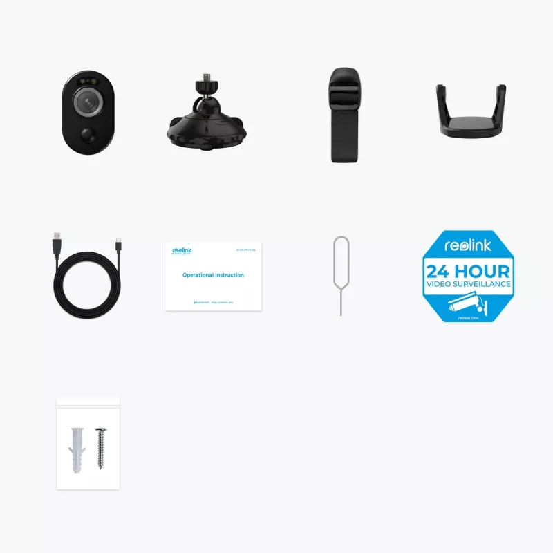 Reolink Argus Series B330 Wi-Fi turvakaamera must, 5 MP (2880x1616), akutoitega, IP65 ilmastikukaitse, värviline öönägemine, intelligentne tuvastus