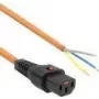 ACT toitejuhe C13 IEC Lock - lahtine ots oranž 3 m, PC967