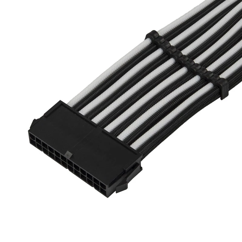 ATX-pikenduskaabel SILVERSTONE SST-PP07E-MBBW 30 cm must/valge