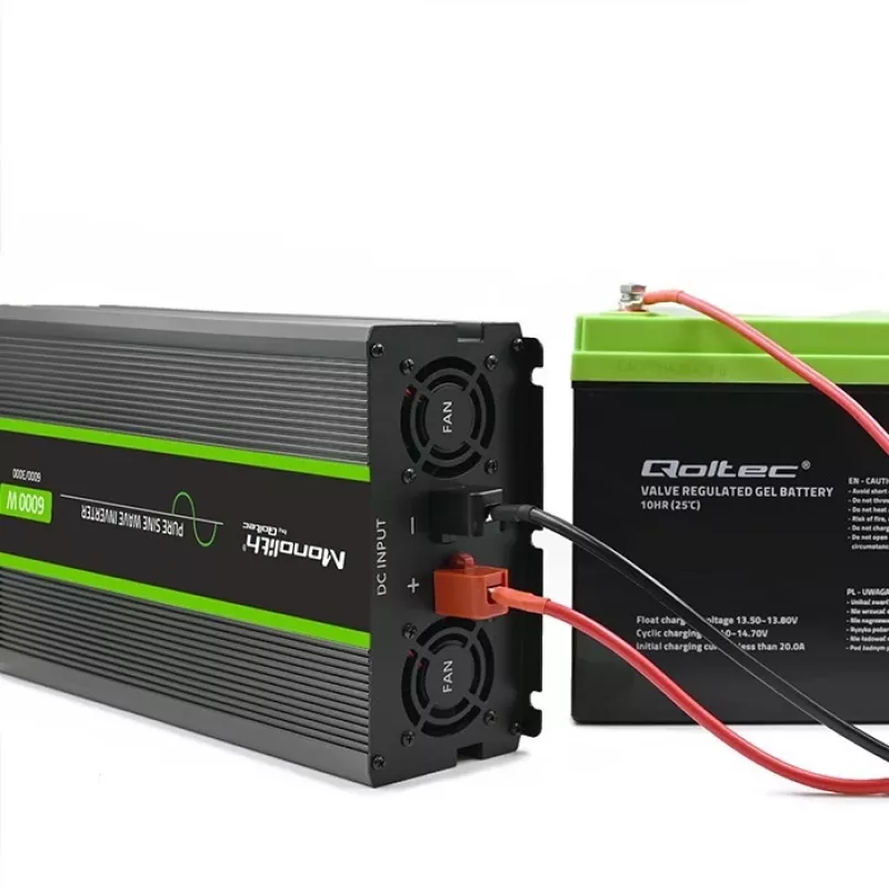 Qoltec 51923 puhta siinuslaine inverter Monolith | 3000W | 6000W | 24V kuni 230V | LCD