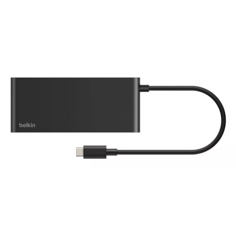 Belkin Connect, USB Type-C, HDMI, USB 2.0 Type-A, USB 3.2 Gen 1 (3.1 Gen 1) Type-C, MicroSD (TransFlash), SD, must, ümmargune kaabel, 0,2 m