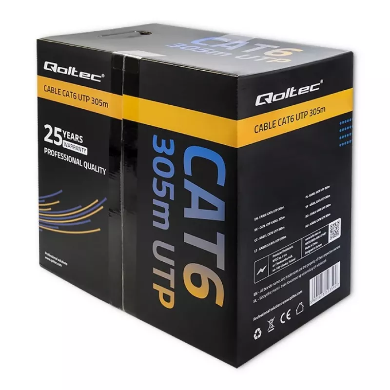 UTP-nöörkaabel QOLTEC 50359 RJ45 CAT6 305 m sinine