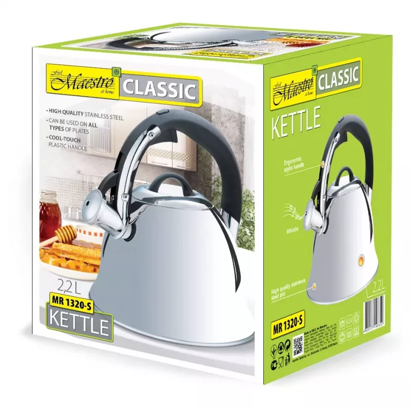 Maestro MR-1320-S pliidikatel vilega, 2,2 l, roostevaba teras