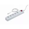 Liigpingekaitse Gembird PCW-MS-2G valge 5 vahelduvvoolu pistikupesa 250V 1,8m