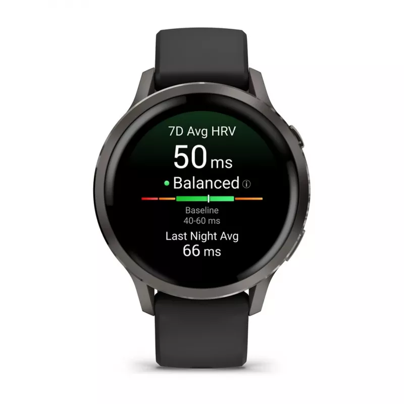 Garmin Venu 4 3,05 cm (1,2) AMOLED 41 mm Digitaalne 390 x 390 pikslit Puuteekraan Must Wi-Fi GPS (satelliit)
