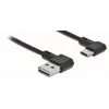 USB-kaabel DeLOCK EASY-USB 2.0 Type-A-pistik USB-C isasele nurgeline 0,2 m must