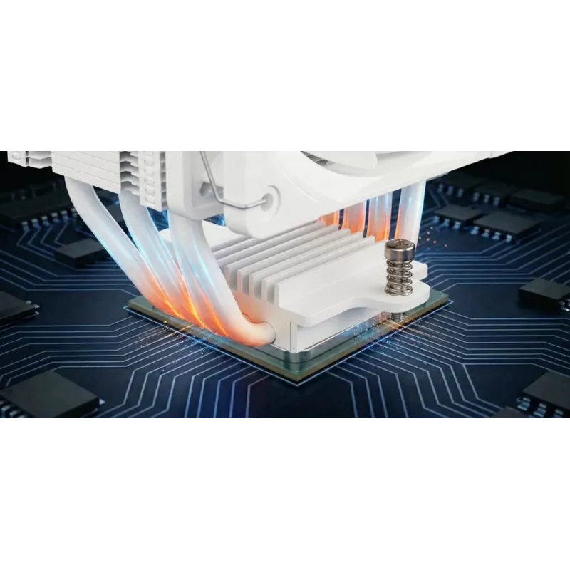 CPU õhkjahuti MODECOM Volcano 0C T721 ARGB 120 valge, ühe torniga, 120 mm ventilaator