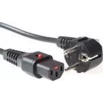 ACT toitejuhe CEE 7/7 isane (nurgaga) - C13 IEC Lock must 1 m, EL249S
