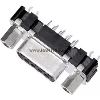 D-Sub pistik Harting 09 66 251 6512, 15-kontaktiline joodetav, 180° orientatsioon