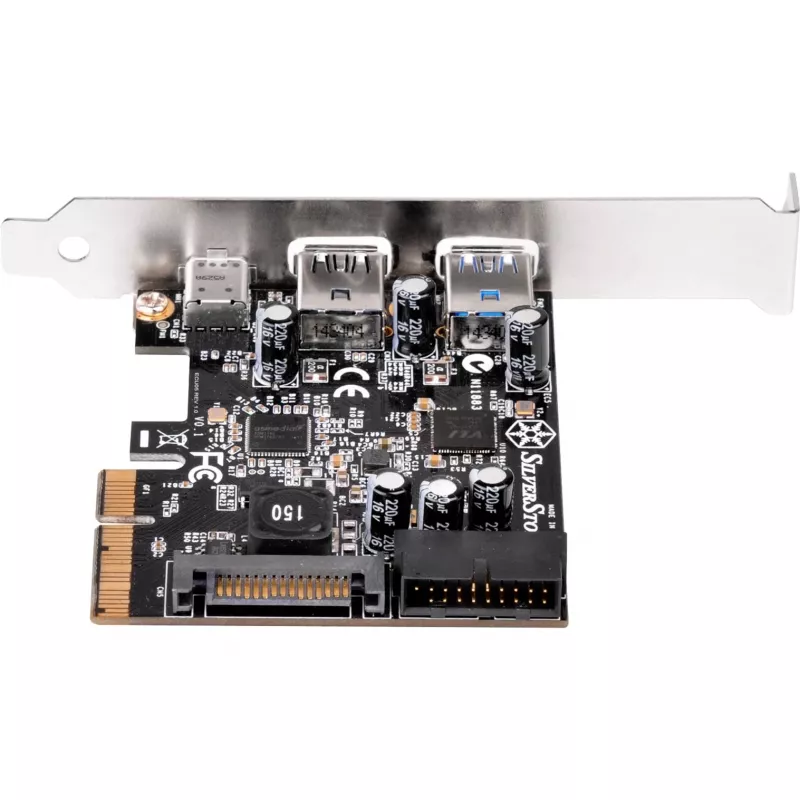 SilverStone ECU05 - USB-adapter - PCIe 2,0 x2 madalprofiil - USB 3,1 Type C x 1 + USB3.0 x 2 + USB3.0 (sisemine) x 2 (SST-ECU05)
