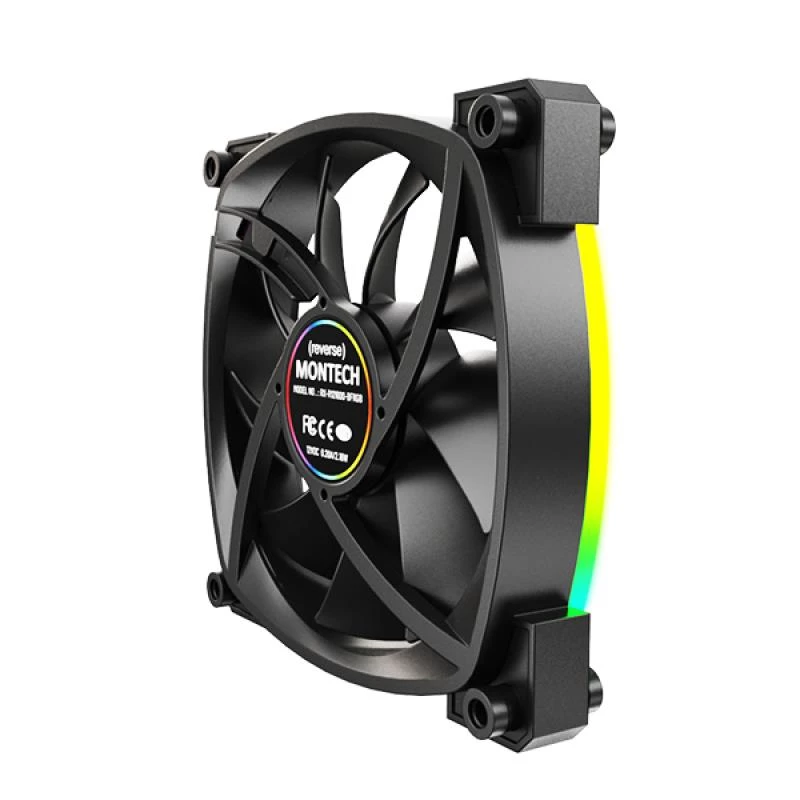 Montech RX120 PWM arvutikorpuse ventilaator 12 cm Must 3 tk