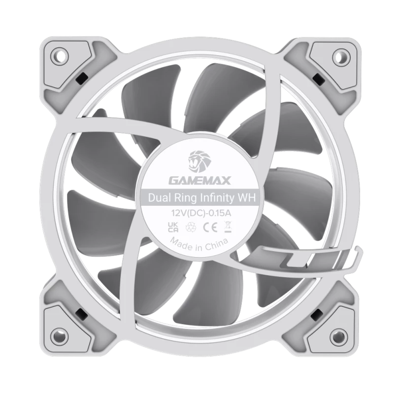 Gamemax | Korpusventilaator | DUAL RING INFINITY | Valge