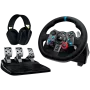 LOGITECH G29 EU + G435 Must mängukontroller Alumiinium Must USB rool + pedaalid + kõrvaklapid PC