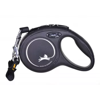 Sissetõmmatav rihm Flexi New Classic Cat XS 3 m — nöörrihm väikestele lemmikloomadele, must, max koormus 8 kg