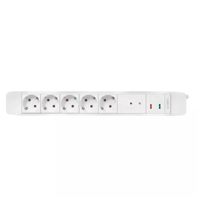 LogiLink LPS402 pikendusjuhe 1,5 m 5 vahelduvvoolupistikut siseruumidesse valge