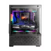 Mini Tower PC korpus TACENS Mars Gaming MC-SE2 — Mini-ITX / Micro-ATX, must, külgaken, alumine toiteplokk, toetab 2x2,5 tolli + 1x3,5 tolli