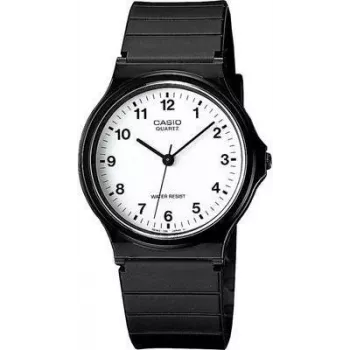 Analoogkell CASIO MQ-24-7BLLGF — kvartsmehhanism, must vaigukorpus ja -rihm, veekindel