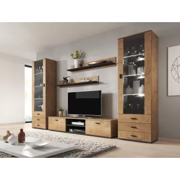 Cama set of two shelves 125cm SOHO lefkas oak/Must