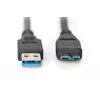 ASSMANN SuperSpeed USB 3.0 kaabel, USB A pistik Micro USB B-pistik, Cu AWG 28, 2x varjestatud, pikkus 1,0 m (AK-300116-010-S)