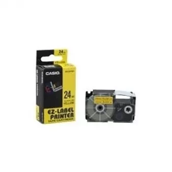 Märgistuslint CASIO XR-24YW 24 mm, must kollasel
