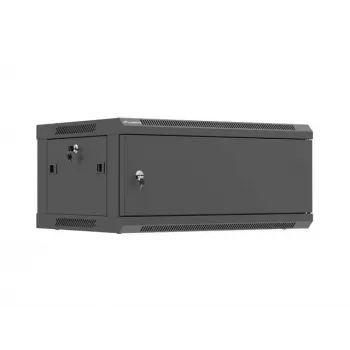 Seinale paigaldatav 19-tolline riiulikapp LANBERG 4U 600x450 mm musta metalluksega