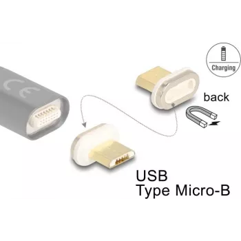 Kaabliühenduse adapter DeLOCK 66575 Magnet USB Micro-B Kuldne Valge