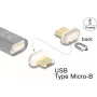Kaabliühenduse adapter DeLOCK 66575 Magnet USB Micro-B Kuldne Valge