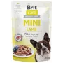 Märg koerapasteet Brit Mini Lamb 85 g — ühe valguallikaga lambaliha märgtoit väikestele täiskasvanud koertele, teraviljavaba, 85 g kotike
