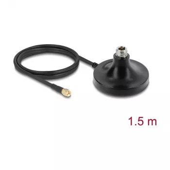 Antenni magnetiline alus DELOCK ULA100 — 1 x N-pistik 1 x SMA-pistikule, 1,5 m kaabel, välistingimustes, must